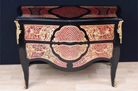 French Boulle Chest Drawers Bombe Commode








