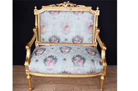 Gilt Love Seat - French Empire Sofa






























