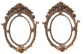 Pair Large Gilt Mirrors - Oval Louis XVI







 














