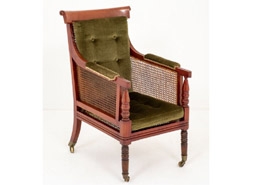 William IV Bergere Chair - Antique Mahogany 19th Century


