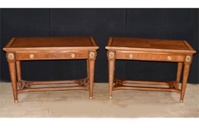 Pair French Empire Console Tables Circa 1890
 


