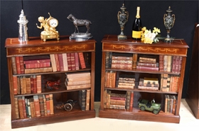 Pair Open Bookcases - Sheraton Regency Mahogany























