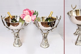 Silver Plate Stag Champagne Bucket - Fruit Bowl Wine Cooler











