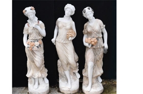 Trio Classical Maiden Statues in Marble - Garden Art










 

