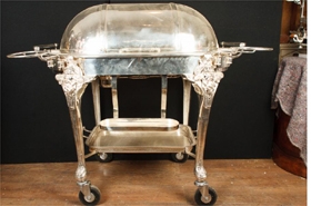 English Victorian Silver Plate Beef Trolley
















