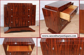 Art Deco Chest Drawers - Rosewood Commode Cabinet











