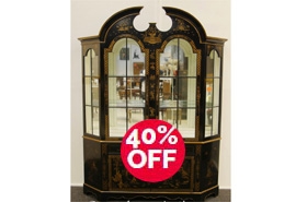Regency Black Lacquer Display Cabinet 



