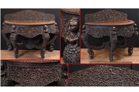 Antique Hand Carved Burmese Console Table Burma Circa 1880














