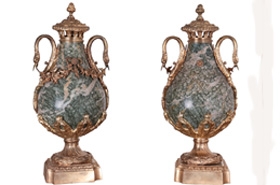 Antique Empire Cassoulets Urns - Pair Marble Swan Vases 1880






















 


