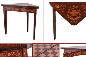 Dutch Marquetry Chess Table - Antique Games Tables 1820

















