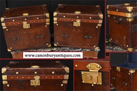Pair Steamer Trunk Luggage Cases - Side Table Box










 


