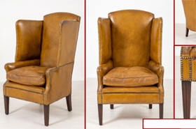 Antique Porters Chair - Georgian Leather Circa 1800









 
