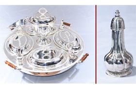Silver Plate Lazy Susan Hot Food Server




