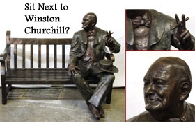 Bronze Winston Churchill Garden Bench




















