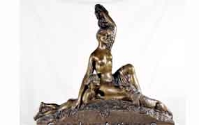 Antique Art Nouveau Bronze Nude Female Child Statue Casting

 
























