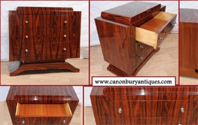 Art Deco Chest Drawers - Rosewood Commode















