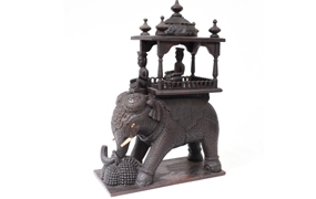 Carved Burmese Elephant Statue Antique 1890
 



















