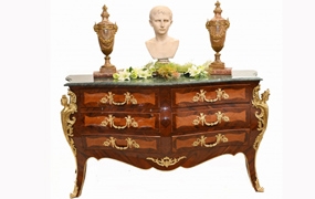 French Empire Bombe Chest Drawers Commode







 










 














