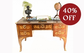French Empire Desk Bureau Marquetry Inlay Knee Hole

























 
