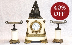 French Mantel Clock - Empire Marble Ormolu Set







 


















