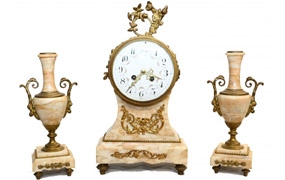 French Mantle Clock Set Garniture Marble 1880




 
























