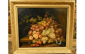 Italian Still Life Oil Painting Fruit Basket Signed Art








 


















