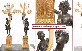 Pair Bronze Maiden Candelabras Clodion Ormolu Classical



 
























