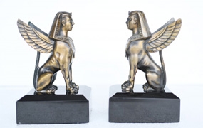 Pair French Bronze Empire Sphynx Griffins Sphinxes

























 
