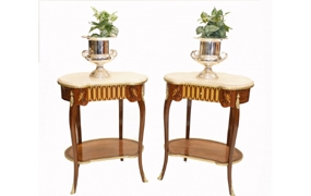 Pair French Side Tables Kidney Bean Louis XVI Cocktail




 

























