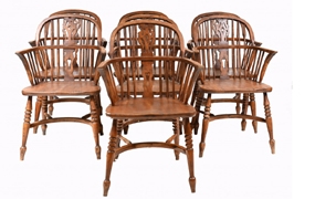 Set Windsor Dining Chairs Farmhouse Kitchen





 



















