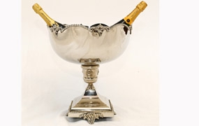 Silver Plate Punch Bowl Wine Stand Champagne Cooler Urn




























