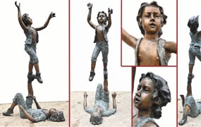 Children Acrobat Bronze Statue Garden Sculpture 6 Feet 170 CM 


























