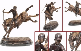 Bronze Polo Player Statue - Horse Jockey Casting
























 
