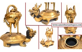 Bronze Chinese Dragon Crane Incense Burner  

 


















