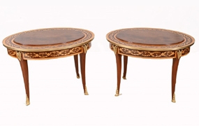 Pair Empire Side Tables Kingwood Inlay French



 






















