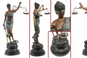 Bronze Lady Justice Figurine Law Scales Statue Old Bailey

























